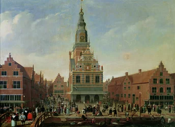 Ansicht des Waaghauses und des Käsemarktes in Alkmaar